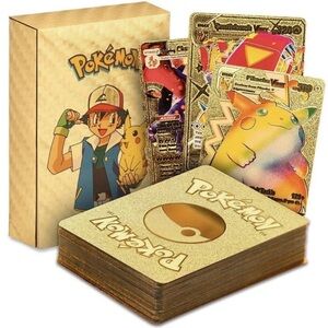55Pcs Pokemon Card Foil GOLD PACK CARDS TCG GX Vmax GX
